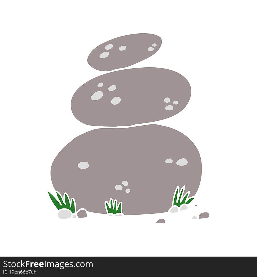 Flat Color Style Cartoon Large Stacked Stones