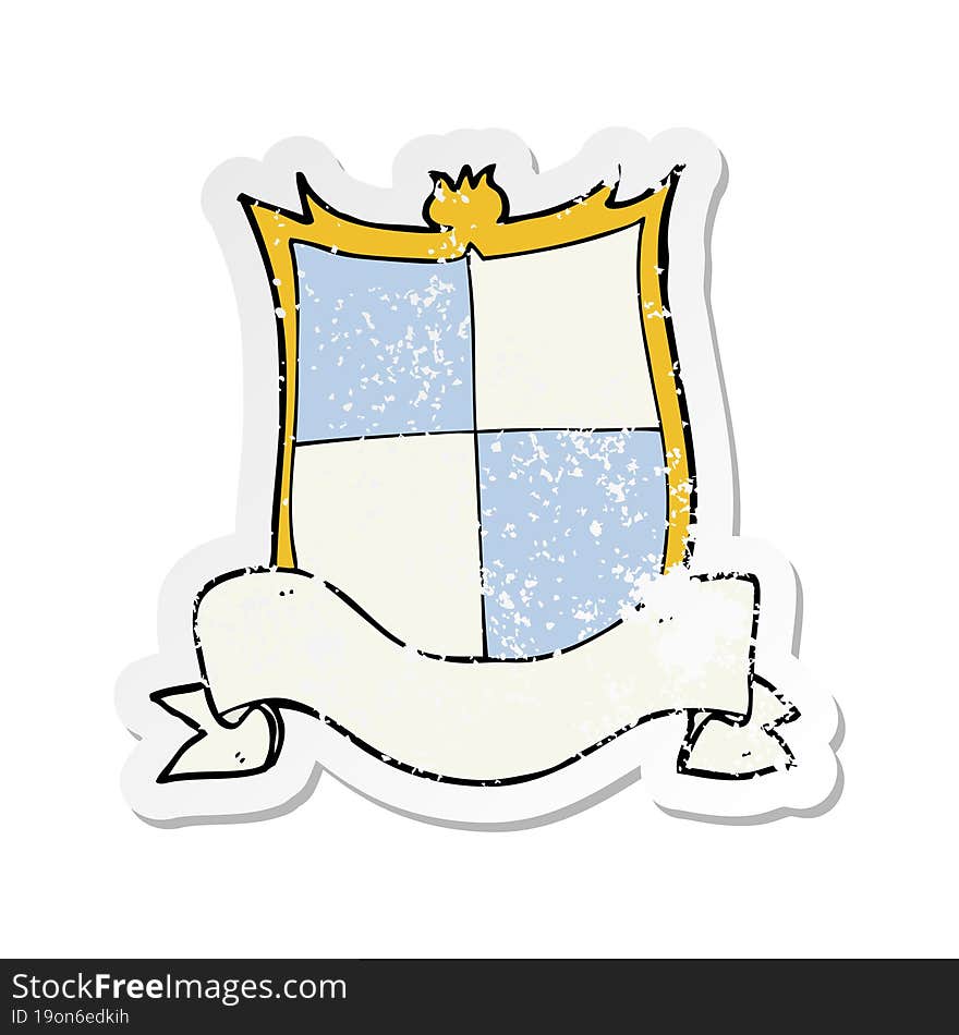 retro distressed sticker of a heraldry cartoon