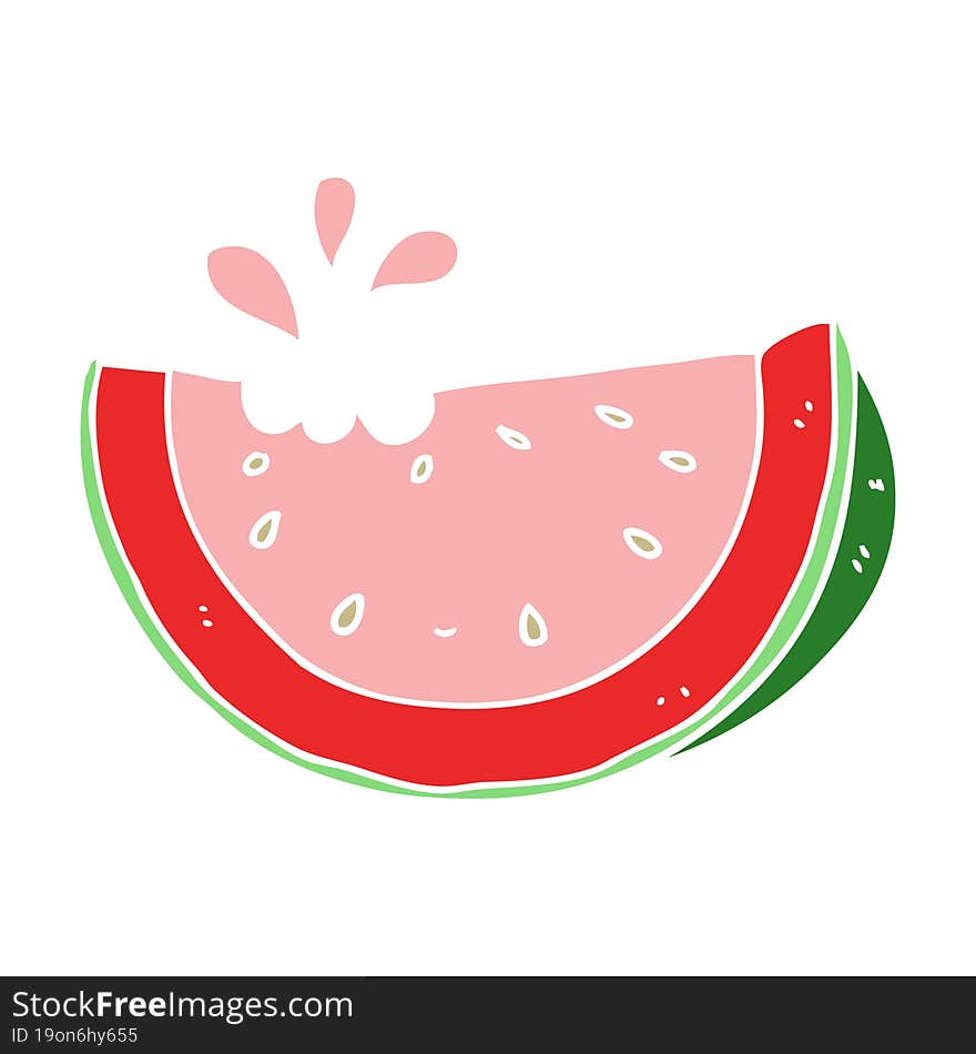 flat color style cartoon watermelon