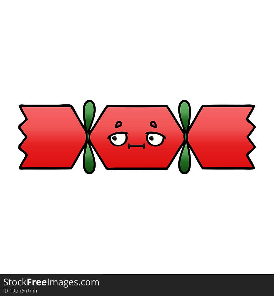 gradient shaded cartoon of a christmas cracker