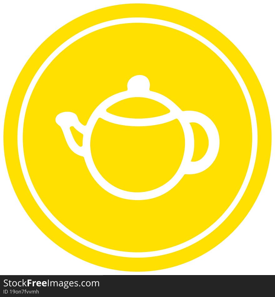 tea pot circular icon