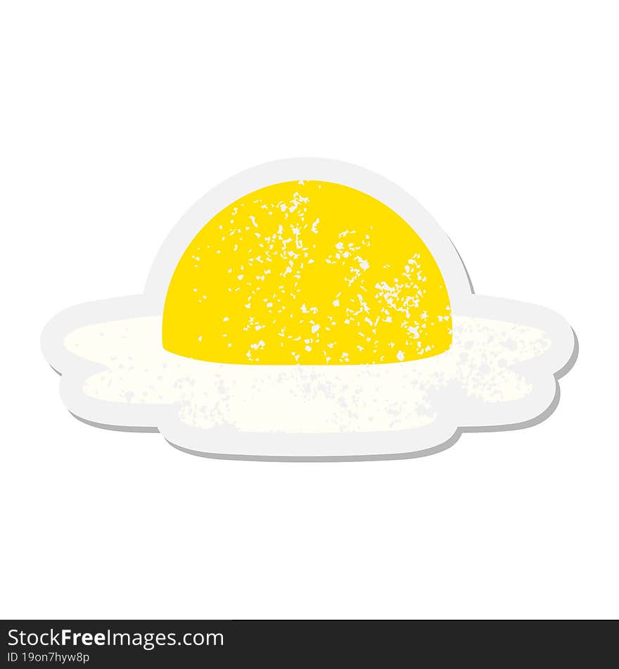 Fried Egg Grunge Sticker