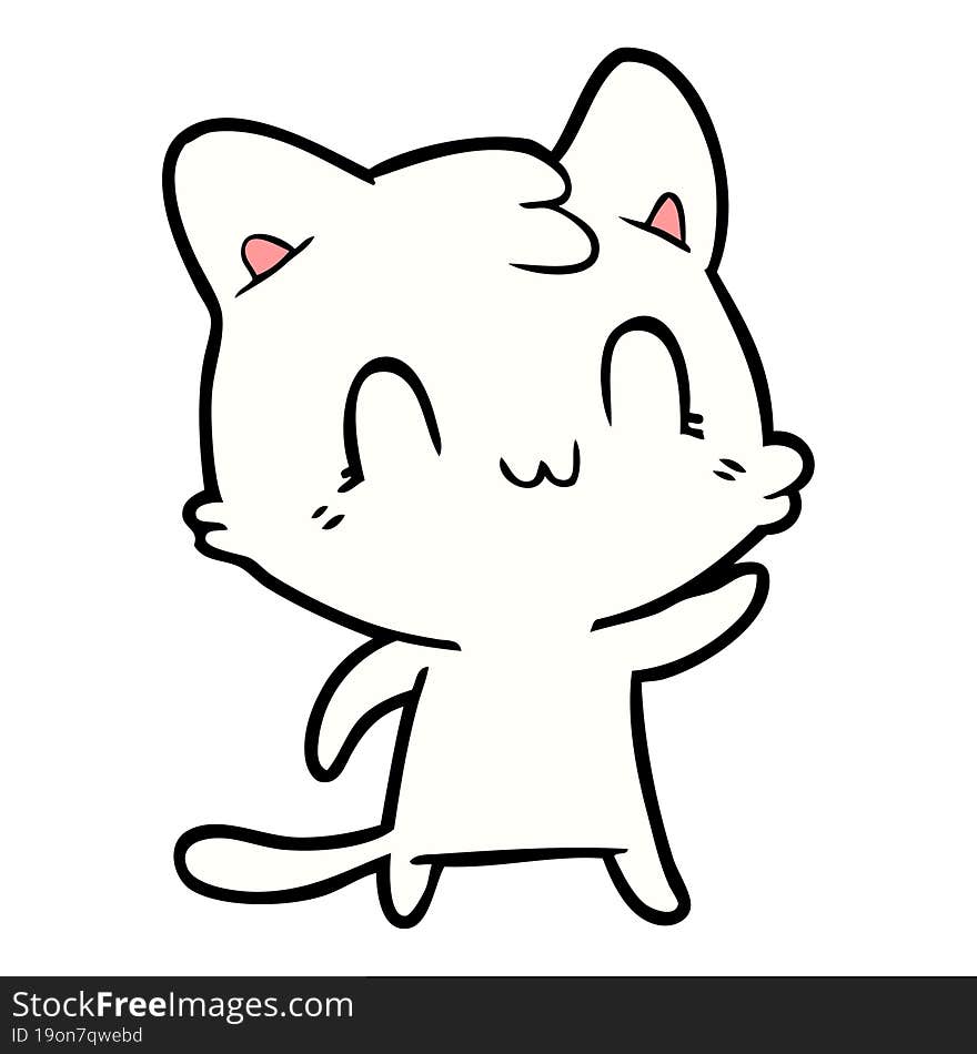 cartoon happy cat. cartoon happy cat