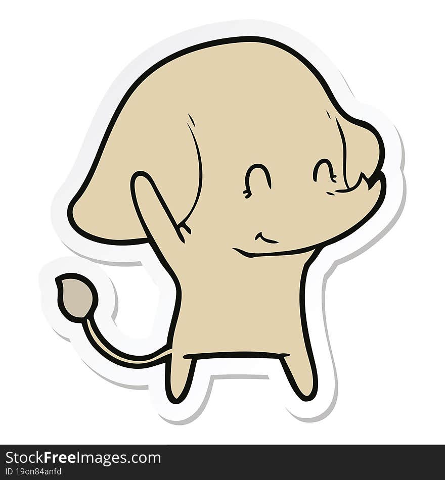 sticker of a cute cartoon elephant