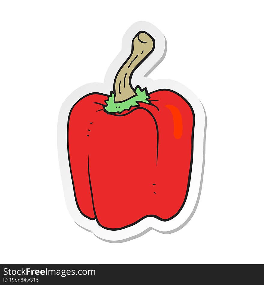 Sticker Of A Cartoon Red Pepper