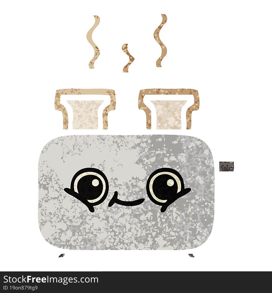 retro illustration style cartoon of a toaster