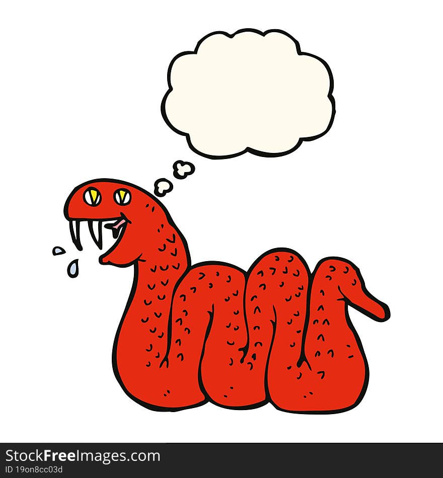 cartoon snake with thought bubble