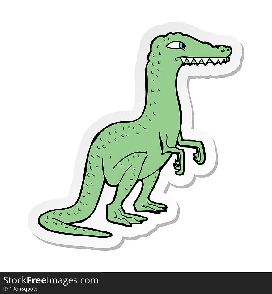 Sticker Of A Cartoon Dinosaur