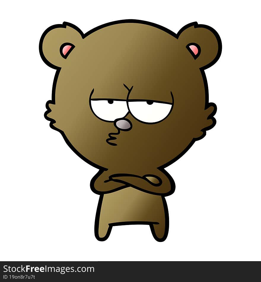 bored bear cartoon. bored bear cartoon