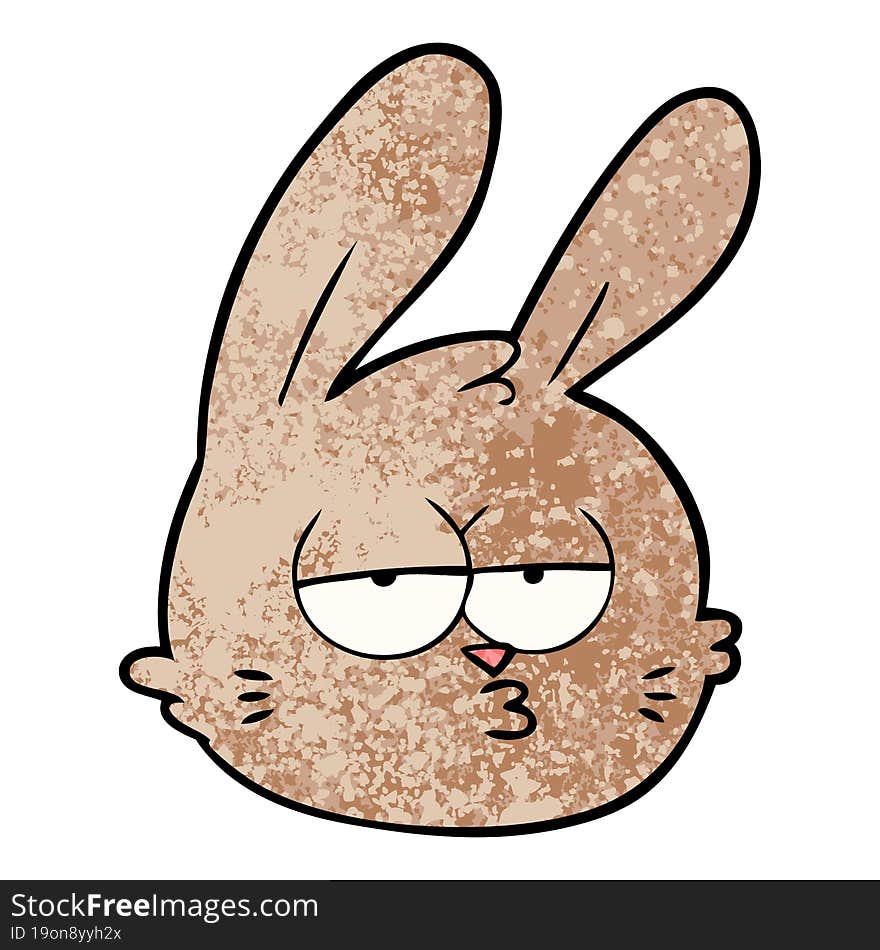 cartoon jaded rabbit face. cartoon jaded rabbit face