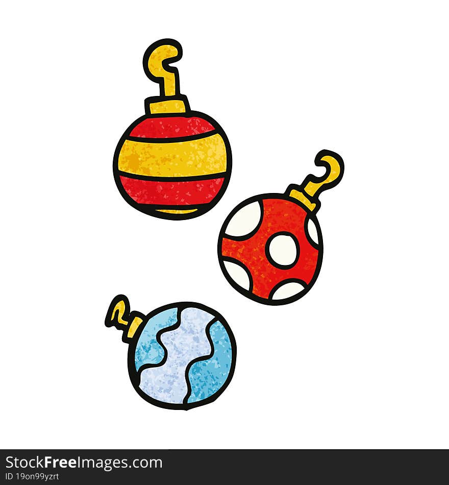 cartoon doodle xmas baubles