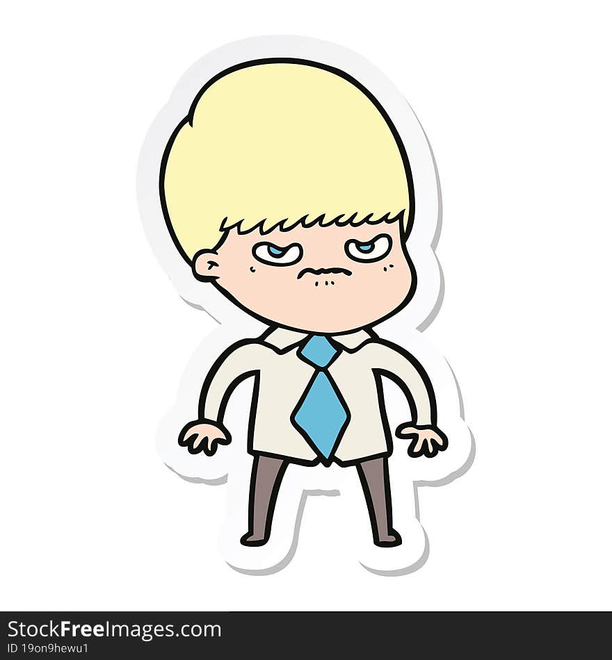 sticker of a cartoon boy