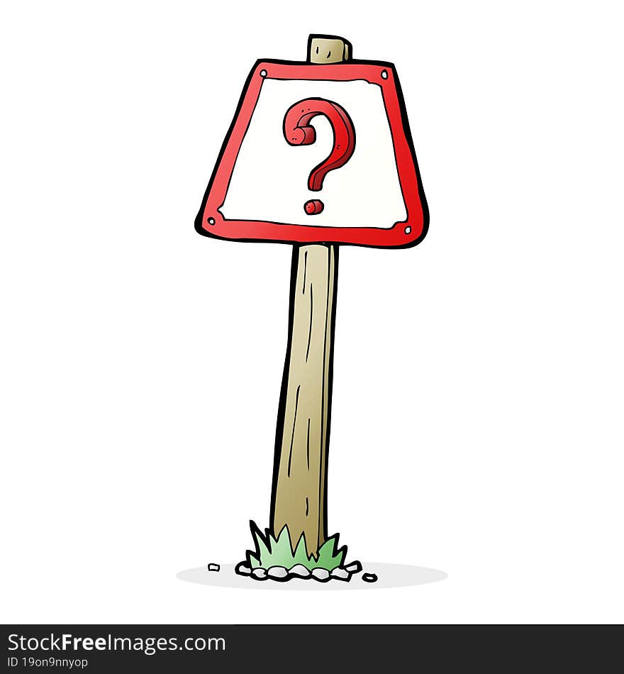 cartoon question mark sign