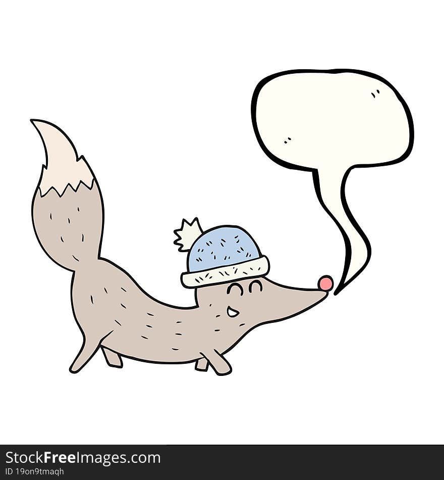 speech bubble cartoon little wolf