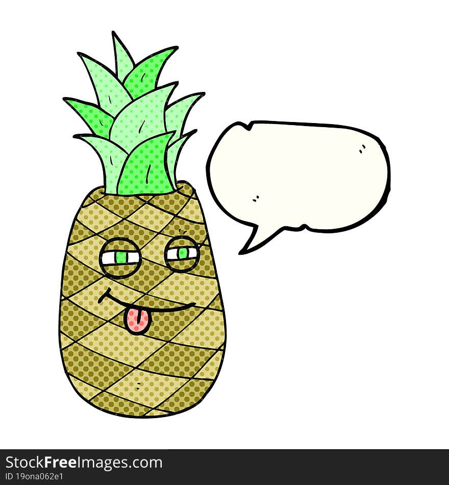 comic book speech bubble cartoon pineapple