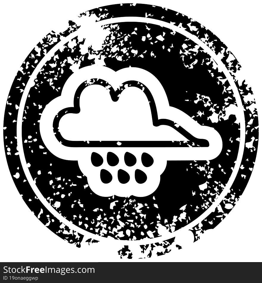 rain cloud distressed icon