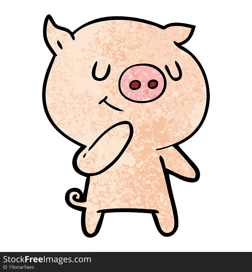 happy cartoon pig. happy cartoon pig