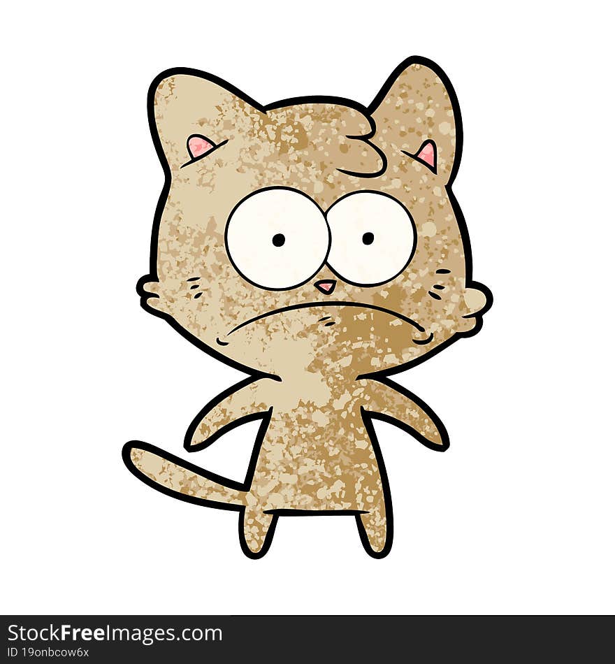 cartoon nervous cat. cartoon nervous cat