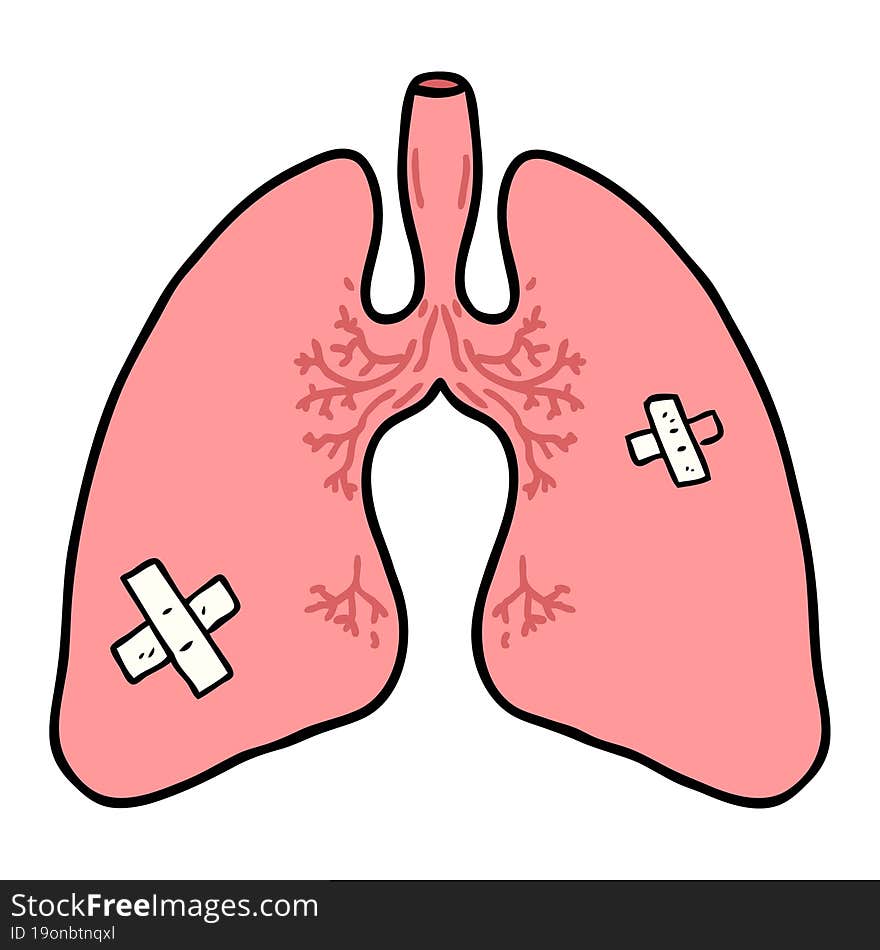 cartoon lungs. cartoon lungs