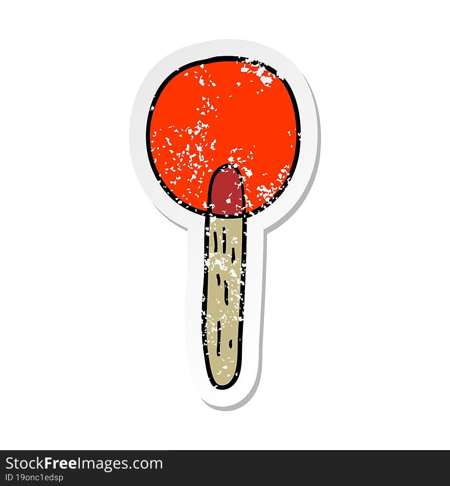 Distressed Sticker Of A Cartoon Candy Lollipop