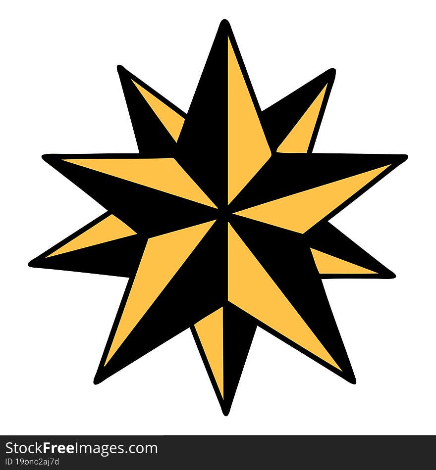 traditional tattoo of a star