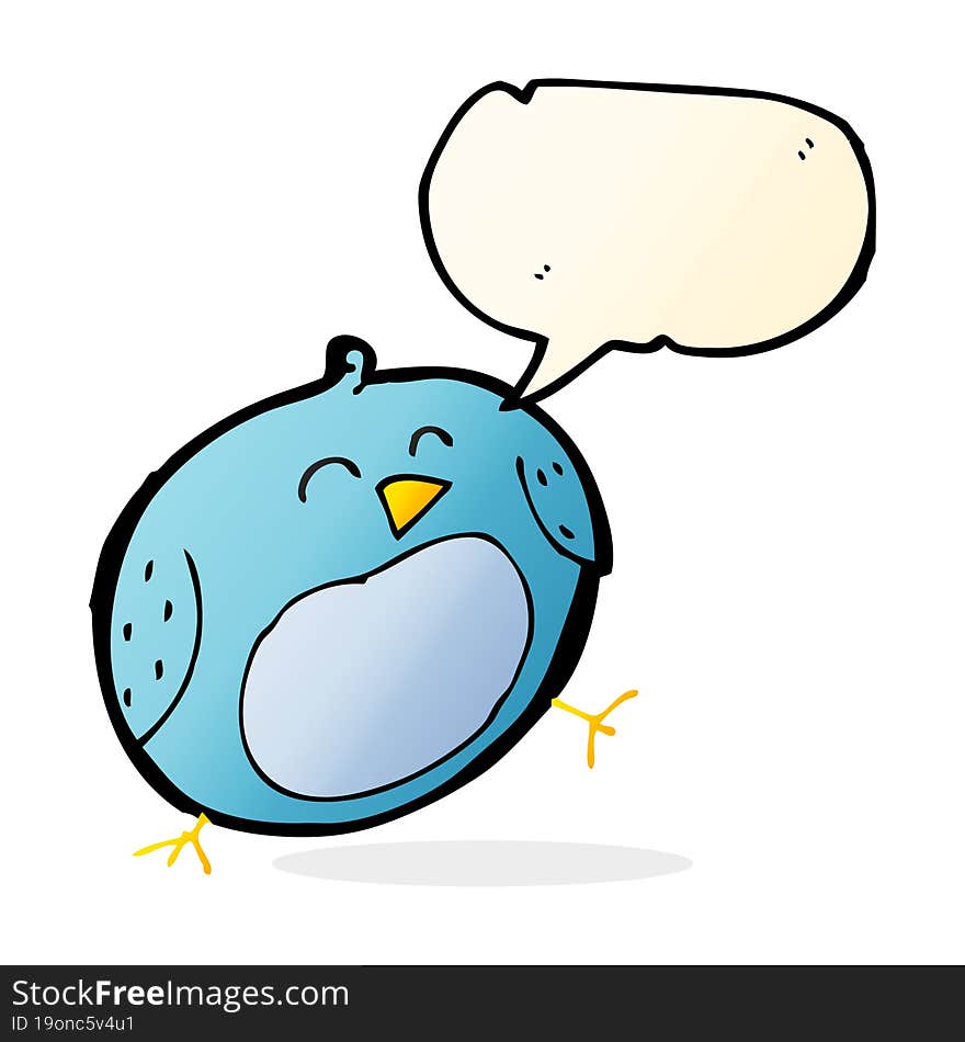 cartoon bird with speech bubble