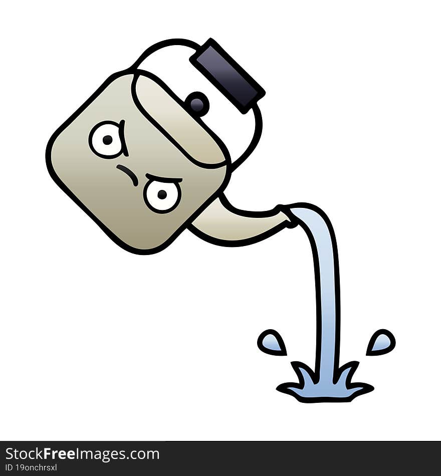 gradient shaded cartoon pouring kettle