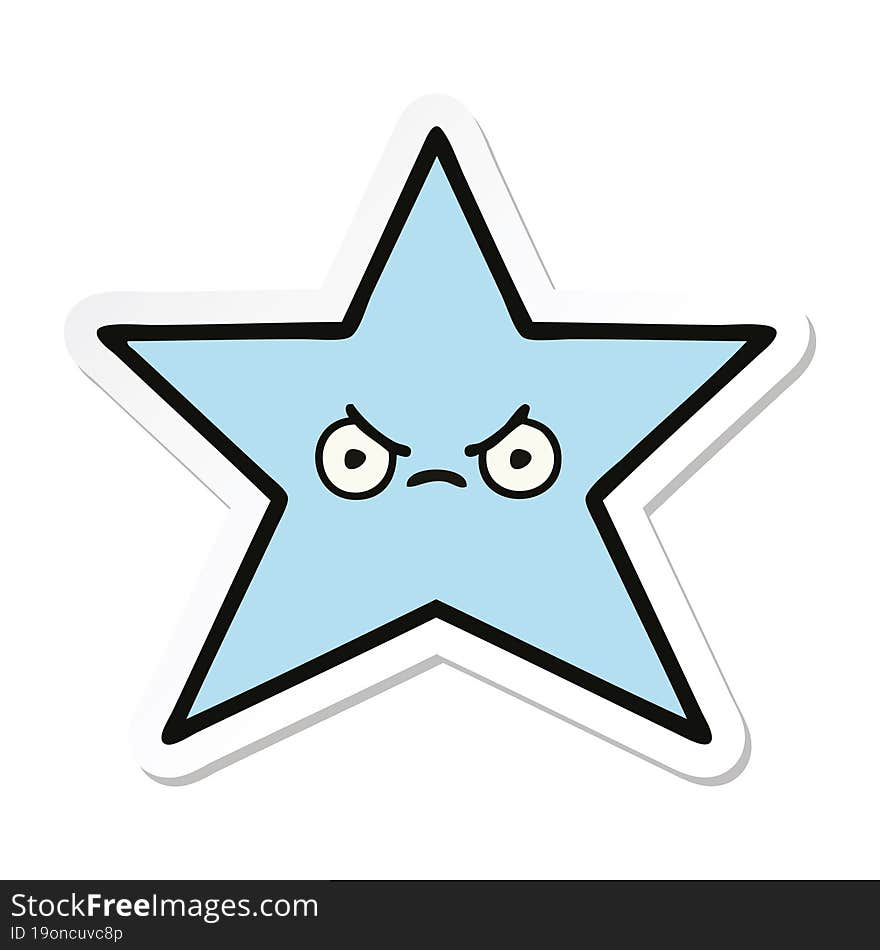 sticker of a cute cartoon star fish