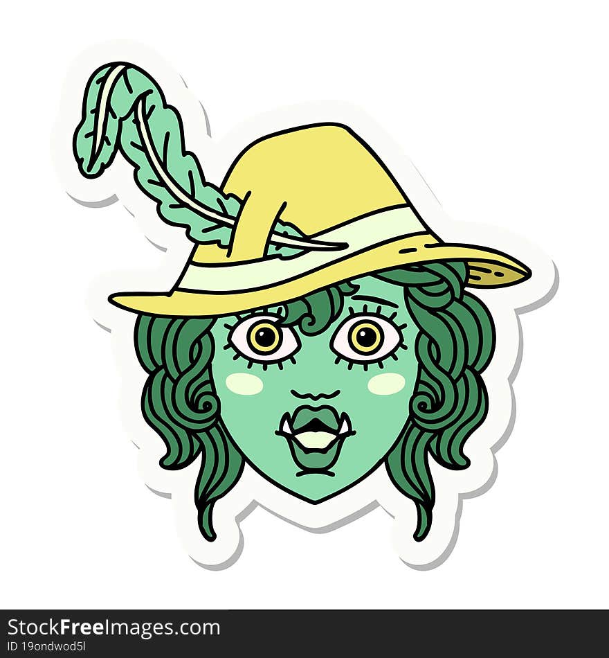 Orc Bard Character  Sticker