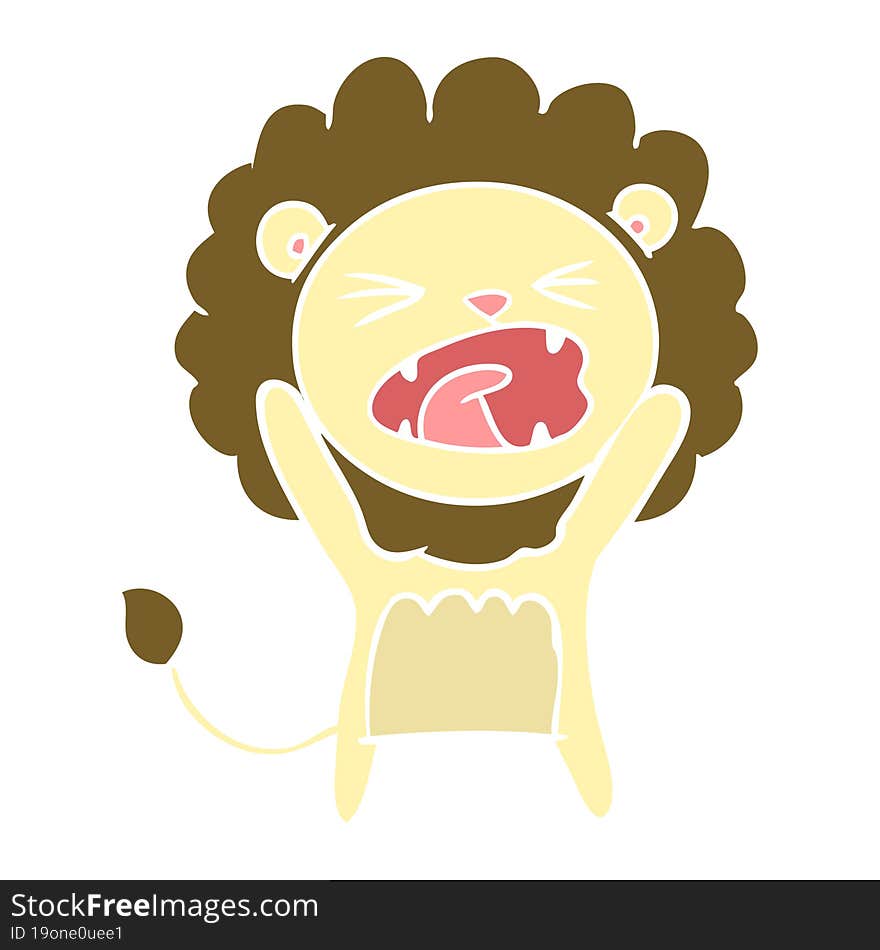 flat color style cartoon lion