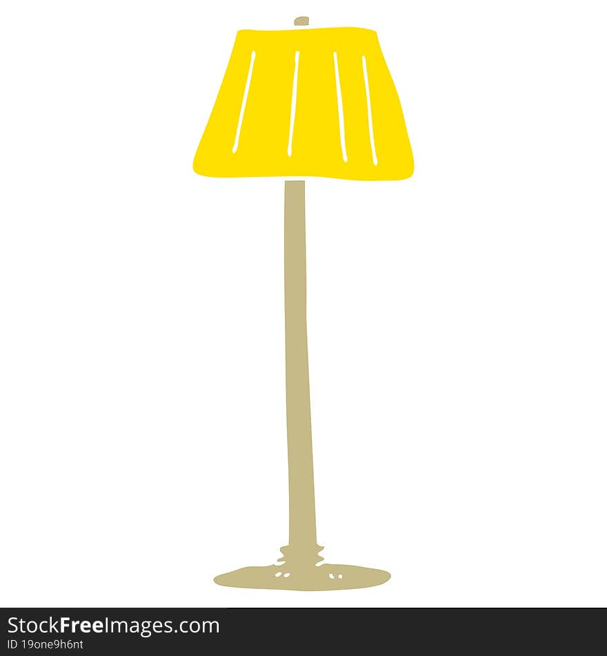 flat color illustration of a cartoon lamp