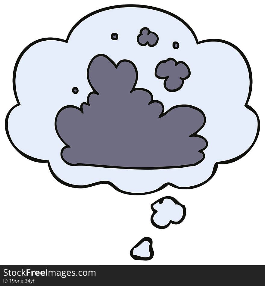 Cartoon Cloud And Thought Bubble