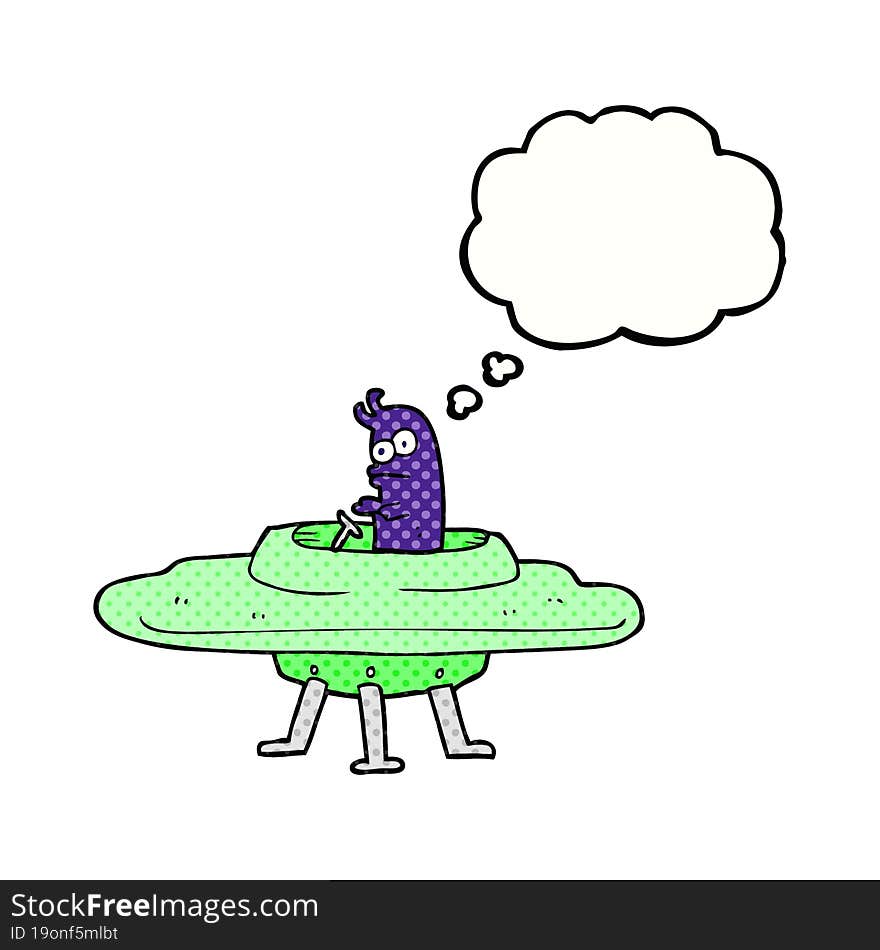 thought bubble cartoon flying saucer