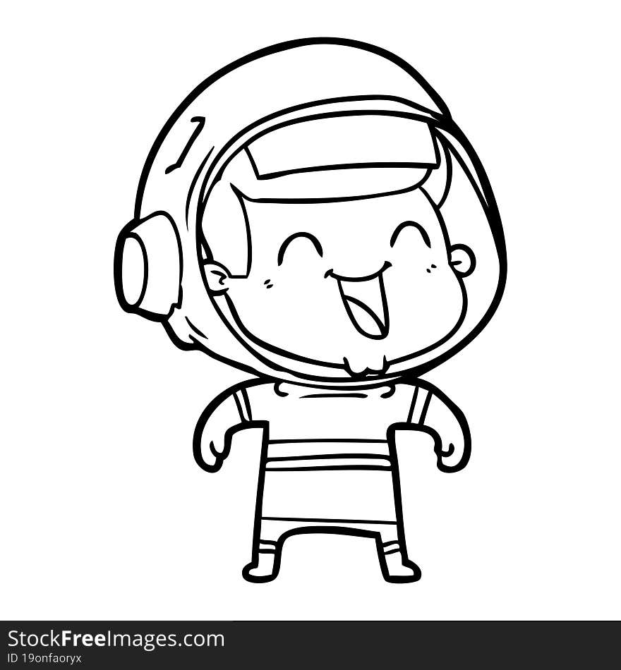 happy cartoon astronaut. happy cartoon astronaut