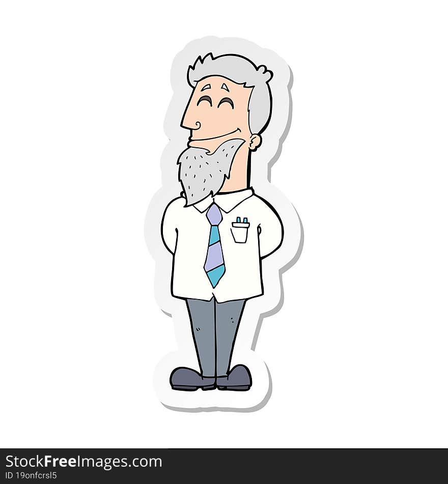 sticker of a cartoon psychologist