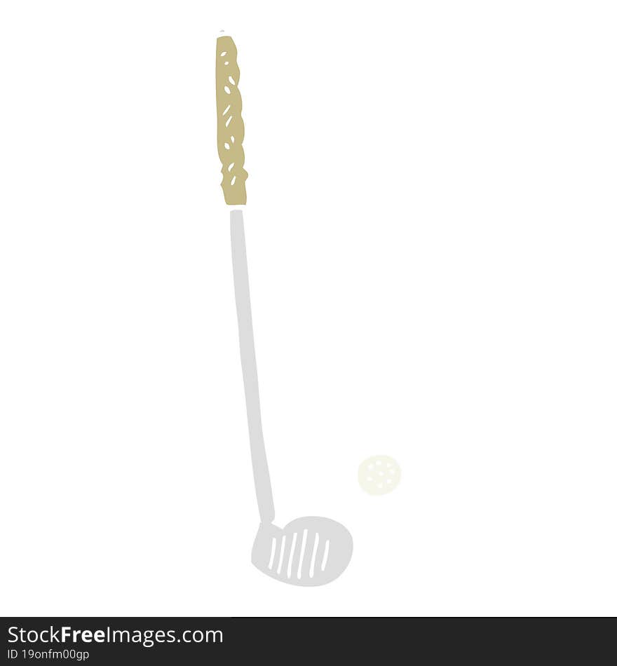 Flat Color Illustration Of A Cartoon Golf Club