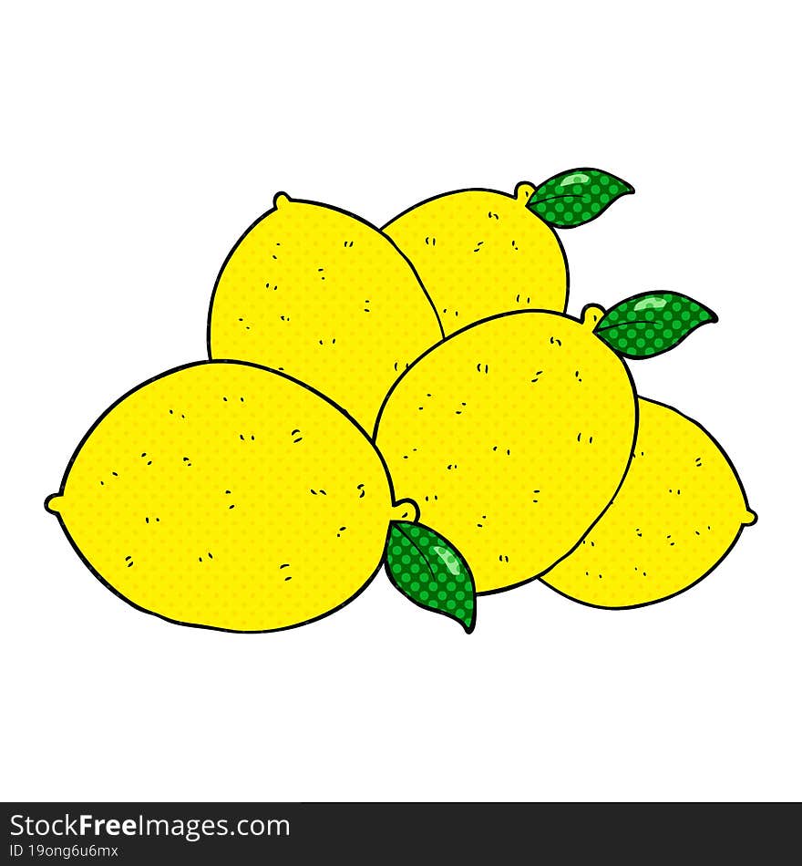 freehand drawn cartoon lemons