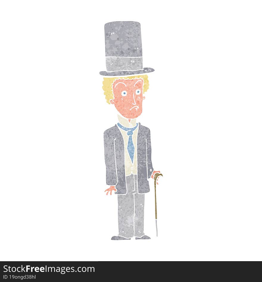 cartoon man wearing top hat