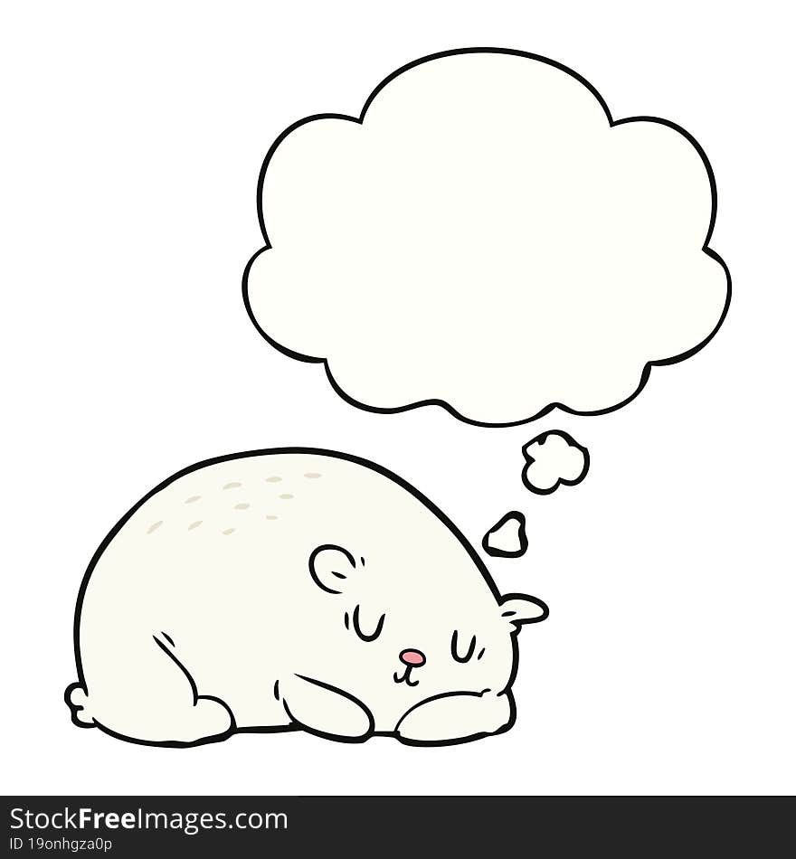 cartoon polar bear and thought bubble