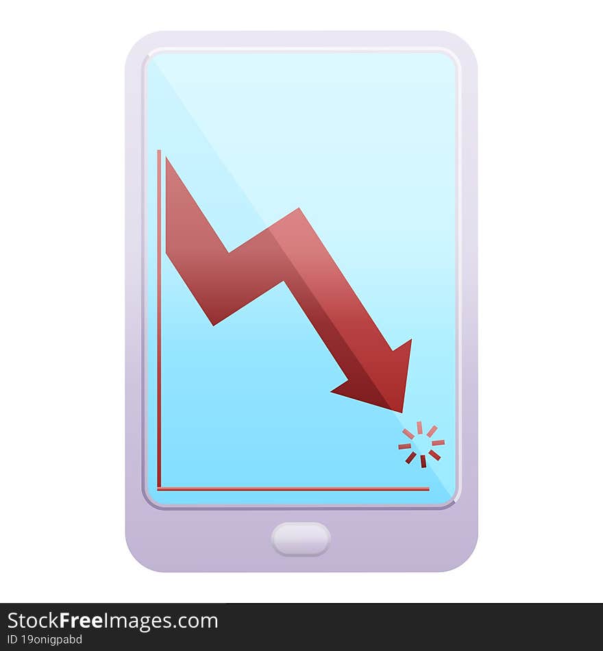 electronic tablet showing business performance graphic vector illustration icon. electronic tablet showing business performance graphic vector illustration icon