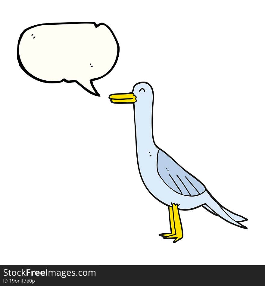 freehand drawn speech bubble cartoon bird