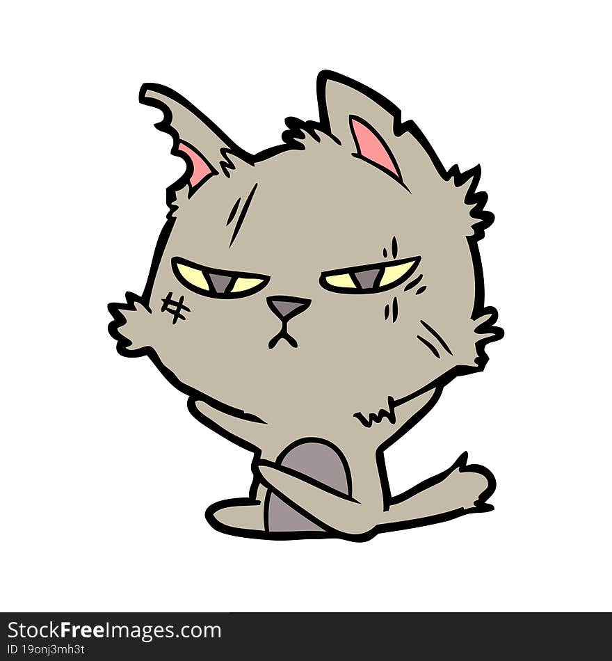 tough cartoon cat. tough cartoon cat