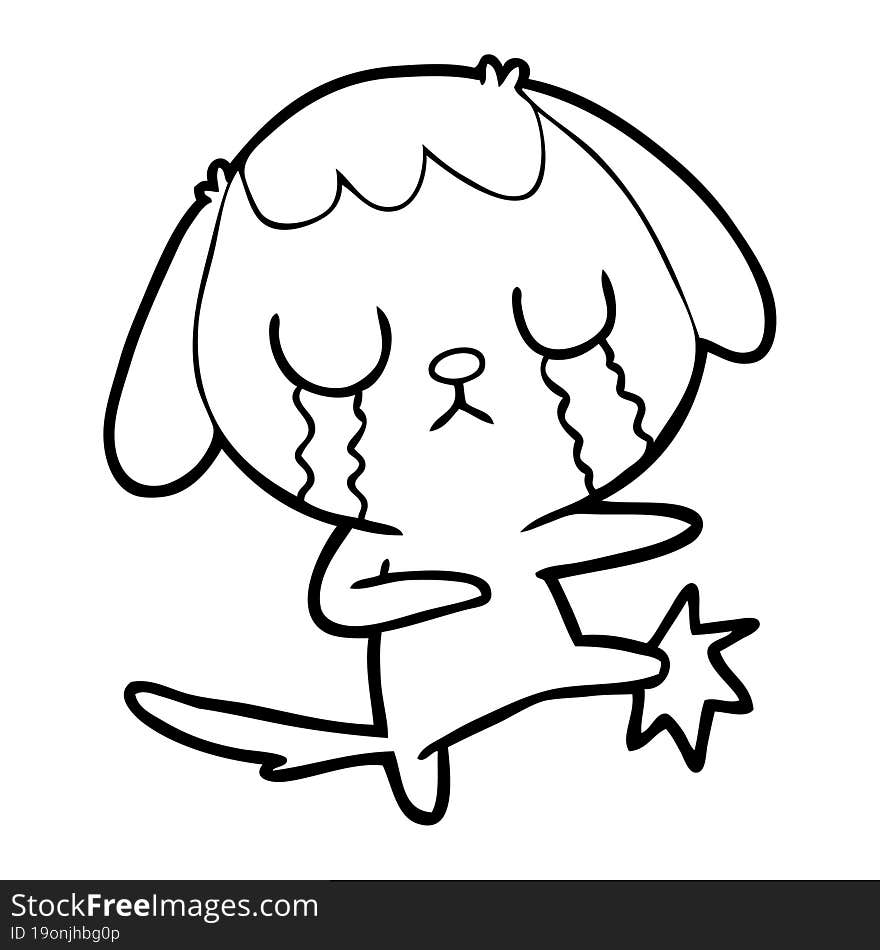 cute cartoon dog crying. cute cartoon dog crying