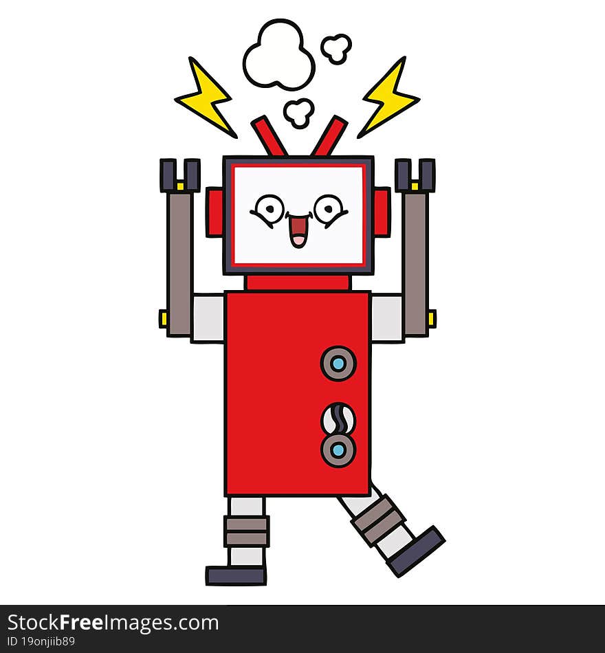 cute cartoon of a robot. cute cartoon of a robot