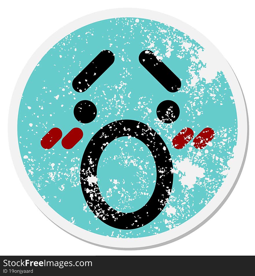 Embarrassed Face Circular Sticker