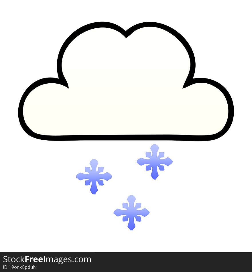 gradient shaded cartoon of a snow cloud