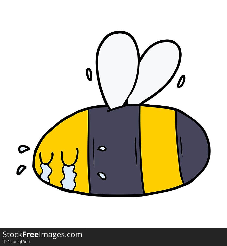 cartoon crying bee. cartoon crying bee