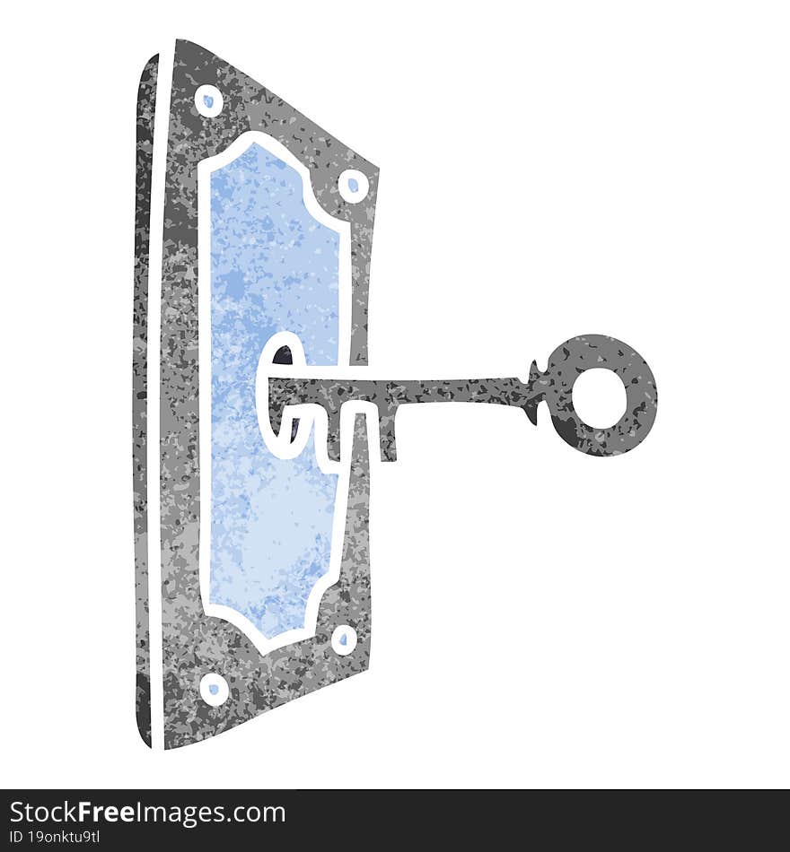 Retro Cartoon Doodle Of A Door Handle