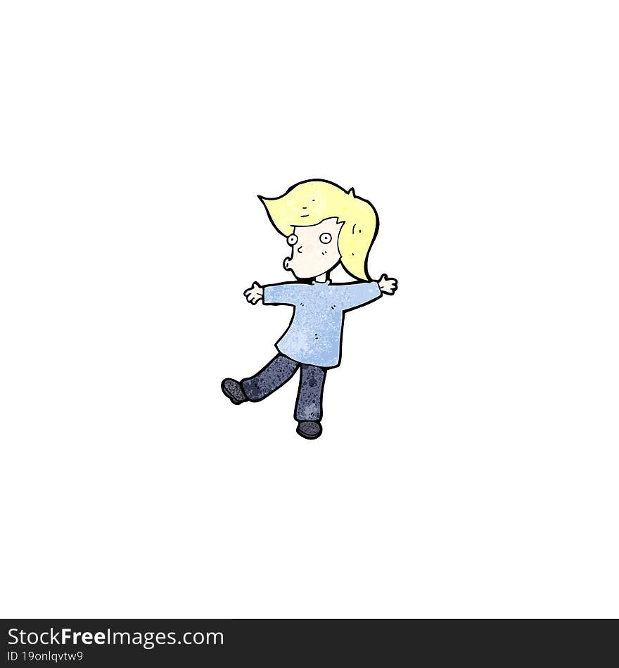 cartoon happy blond man