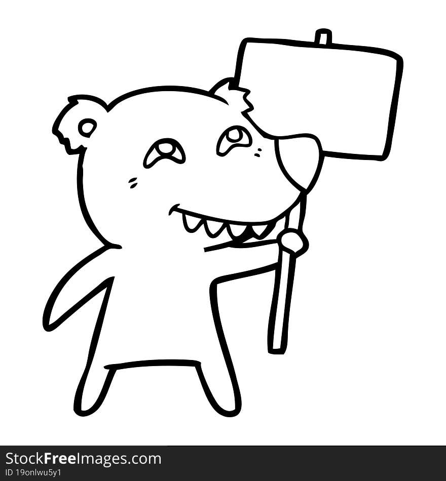 cartoon polar bear showing teeth. cartoon polar bear showing teeth